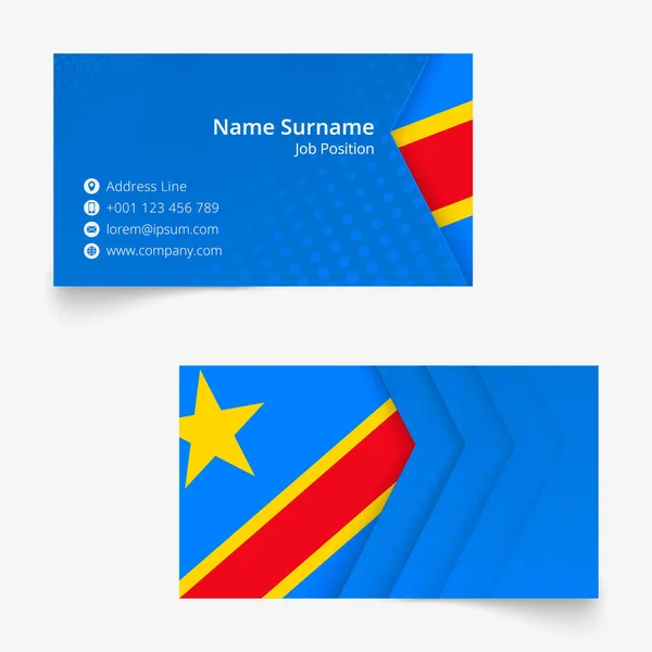 Dr. Kongói Zászlónévjegykártya névjegy, szabványos méret (90x50 mm) névjegykártya sablon — Stock Vector