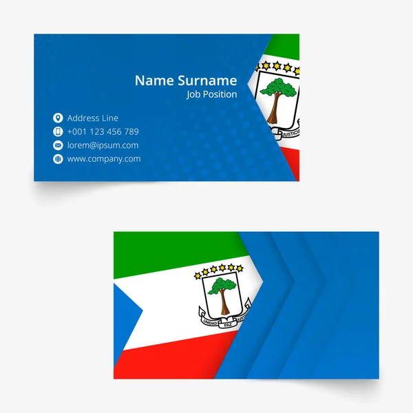 Egyenlítői-Guinea zászlói névjegykártya, standard Size (90x50 mm) névjegykártya sablon — Stock Vector