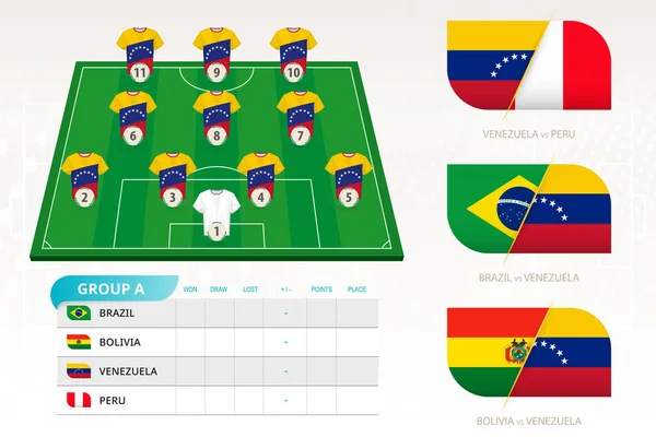 Set para el equipo de fútbol de Venezuela — Vector de stock