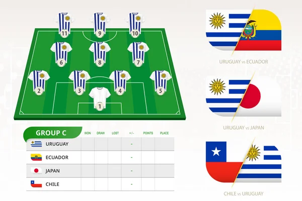 Set para equipo de fútbol Uruguay — Vector de stock