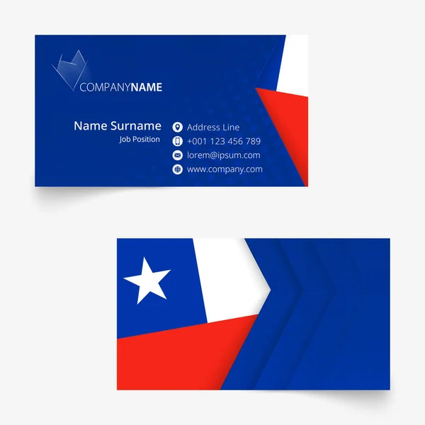Визитная карточка флага Чили, стандартный размер (90x50 мм) — стоковый вектор