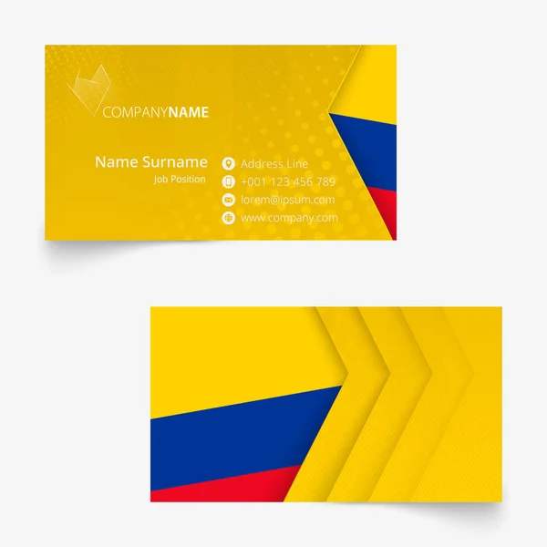 Colombie Drapeau Carte de visite, format standard (90x50 mm) modèle de carte de visite — Image vectorielle