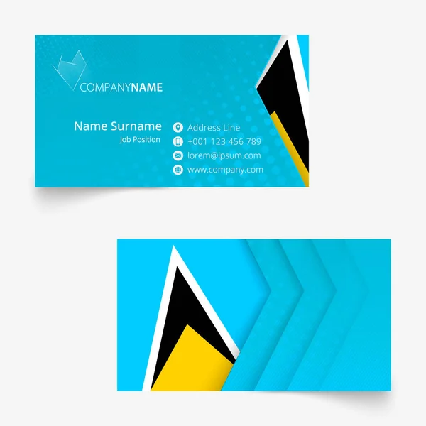 Saint Lucia Flag Business Card, standard size (90x50 mm) business card template