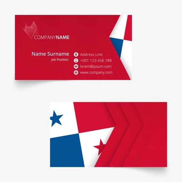 Визитная карточка Панамского флага, стандартный размер (90х50 мм) — стоковый вектор