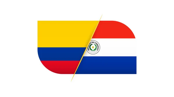 Competição de futebol Colômbia vs Paraguai . — Vetor de Stock