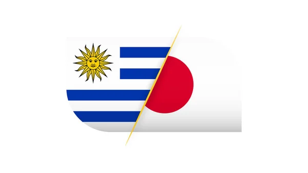 Competición de fútbol Uruguay vs Japón . — Archivo Imágenes Vectoriales