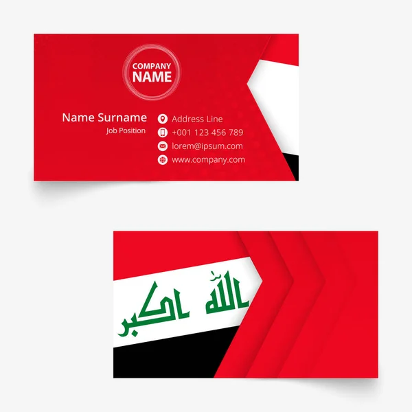 Ірак прапор візитної картки, стандартний розмір (90x50 мм) візитна картка — стоковий вектор