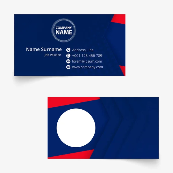 Επαγγελματική κάρτα σημαίας Λάος, τυπικό μέγεθος (90x50 mm) επαγγελματική κάρτα — Διανυσματικό Αρχείο