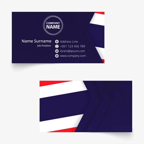 Thailand Flag Business Card, standard size (90x50 mm) business card template — Stock Vector