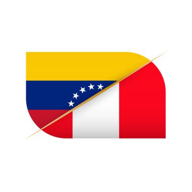 Venezuela - Peru, spor müsabakaları için iki vektör bayrağı simgesi