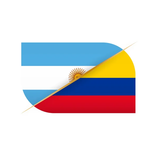 Argentina versus Colômbia, ícone de duas bandeiras vetoriais para competição esportiva — Vetor de Stock