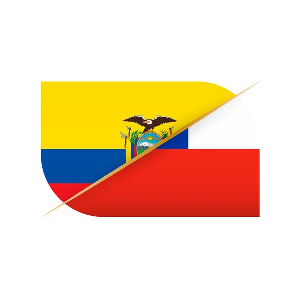 Ekwador kontra Chile, dwie ikony flag wektorowych dla zawodów sportowych — Wektor stockowy