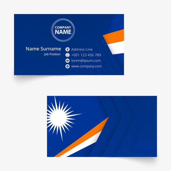 Bandeira Marshall Islands Cartão de visita, tamanho padrão (90x50 mm) modelo de cartão de visita — Vetor de Stock