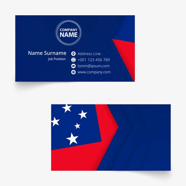 Визитная карточка Samoa Flag, стандартный размер (90x50 мм) — стоковый вектор