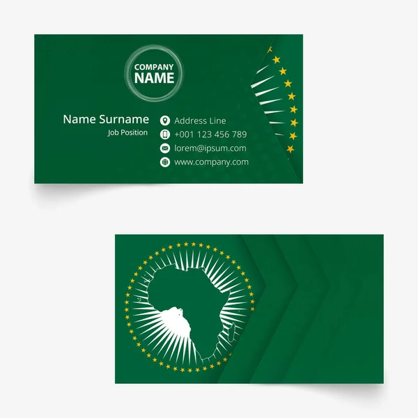 Tarjeta de visita African Union Flag, tamaño estándar (90x50 mm) plantilla de tarjeta de visita — Vector de stock