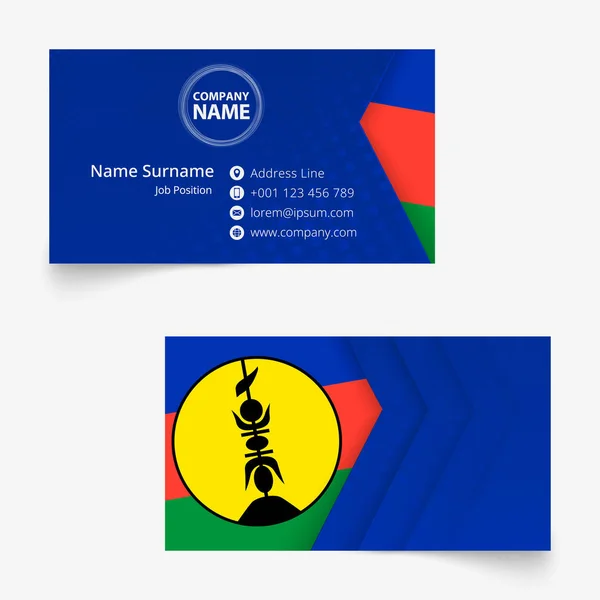 Nouvelle Calédonie Drapeau Carte de visite, format standard (90x50 mm) modèle de carte de visite — Image vectorielle
