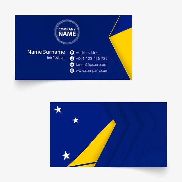 Tokelau Flag névjegykártya, standard Size (90x50 mm) névjegykártya sablon — Stock Vector