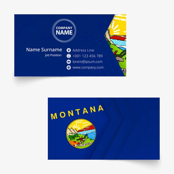 Визитная карточка Montana Flag, стандартный размер (90х50 мм) — стоковый вектор