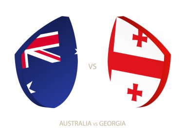 Avustralya v Georgia, rugby turnuvası için ikon.