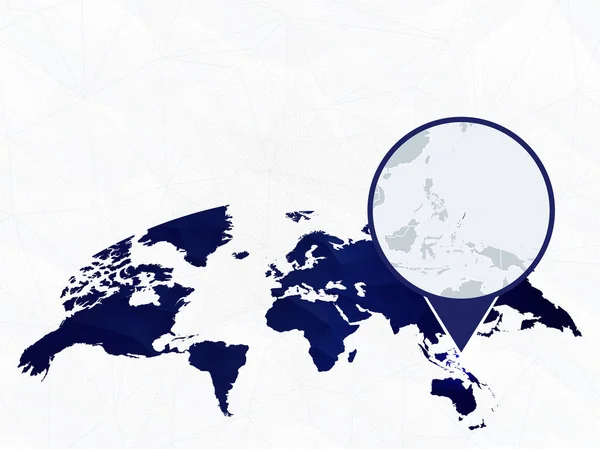 青い丸みを帯びた世界地図で強調表示されたパラオの詳細な地図. — ストックベクタ