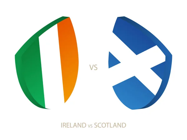 Irland mot Skottland, ikon för Rugby turnering. — Stock vektor