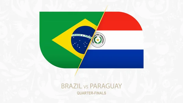 Brasil vs Paraguay, Cuartos de final de la competencia de Fútbol . — Archivo Imágenes Vectoriales