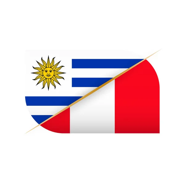 Ουρουγουάη έναντι Περού, δύο διανυσματικές σημαίες για τον αθλητικό ανταγωνισμό — Διανυσματικό Αρχείο