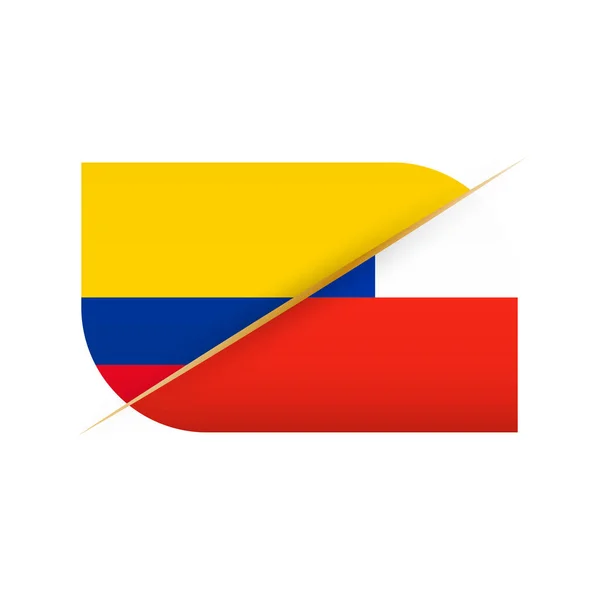 Colômbia versus Chile, ícone de duas bandeiras vetoriais para competição esportiva — Vetor de Stock