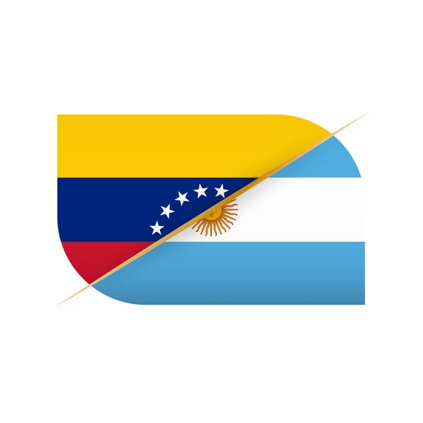 Wenezuela kontra Argentyna, dwie ikony flag wektorowych dla zawodów sportowych — Wektor stockowy
