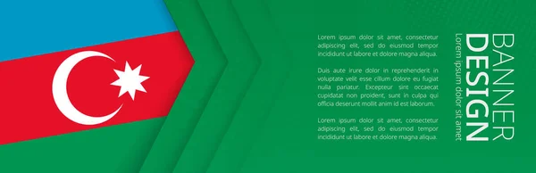 Templat Banner dengan bendera Azerbaijan untuk perjalanan iklan, bisnis dan lainnya . - Stok Vektor