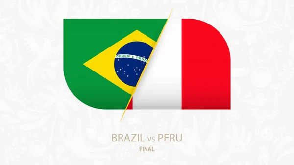 Brasil vs Perú, Final de Fútbol . — Vector de stock