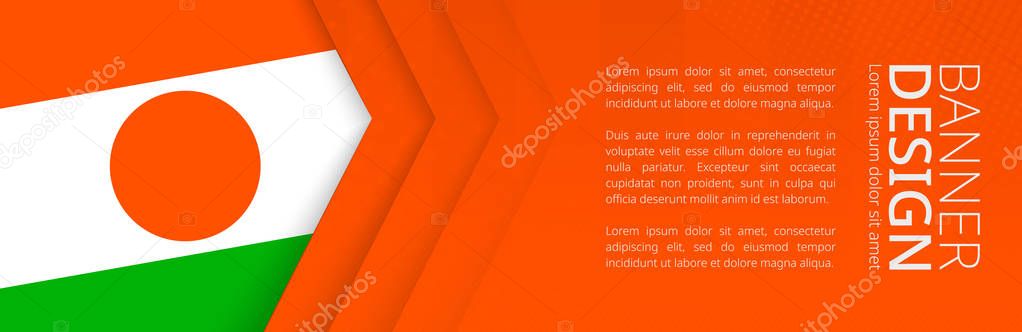 Banner template with flag of Niger for advertising travel, business and other. Royalty Free Stock Vectors