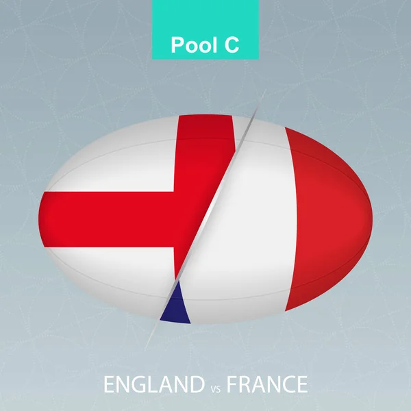 Rugby Angleterre vs France. Icône de rugby sur fond gris — Image vectorielle