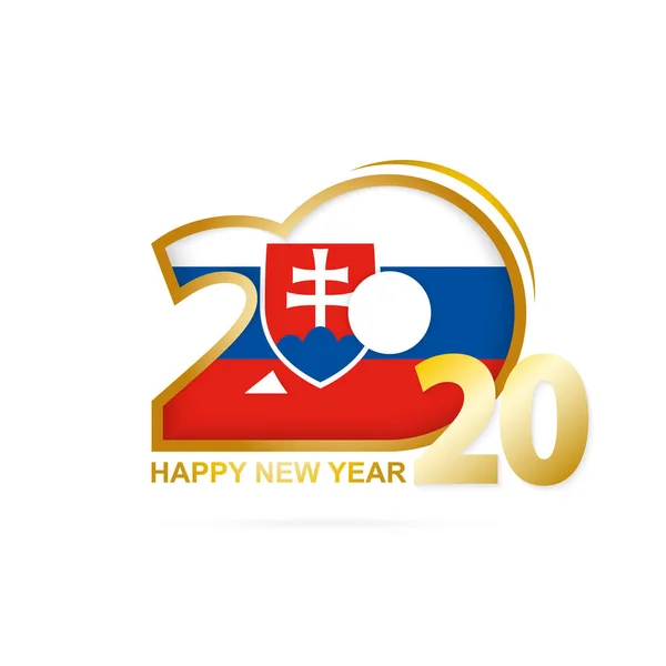 År 2020 med Slovakien flagga mönster. Gott nytt år design. — Stock vektor