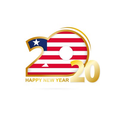 Liberya Bayrak desenli 2020 yılı. Mutlu Yıllar Tasarım.