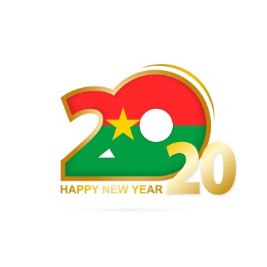 Yıl 2020 Burkina Faso Bayrak desen li. Mutlu Yıllar Tasarım.