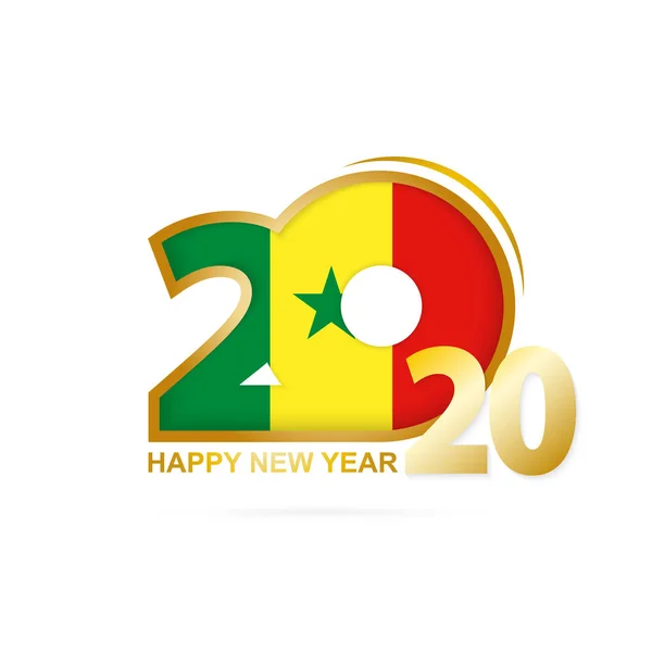 2020年塞内加尔国旗图案。新年快乐设计. — 图库矢量图片