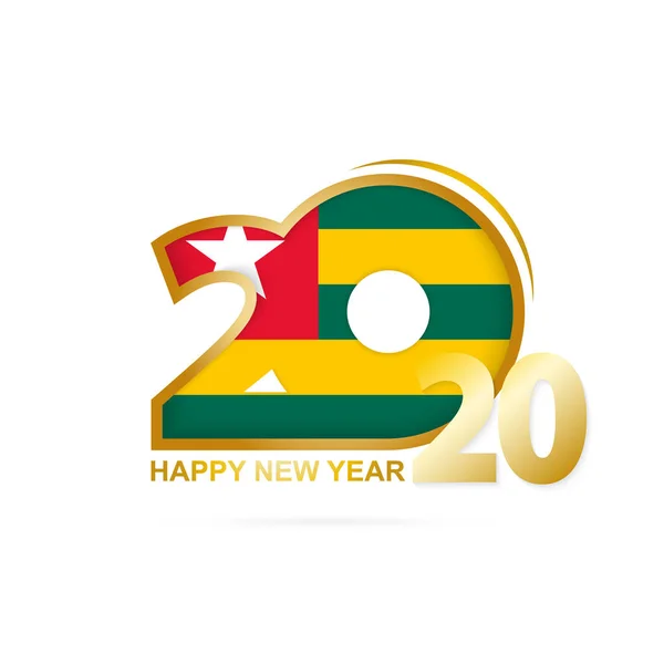 2020年多哥国旗图案。新年快乐设计. — 图库矢量图片
