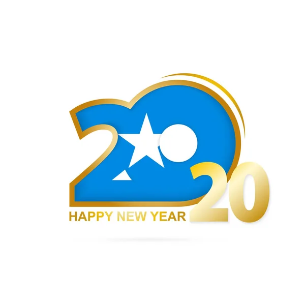 Año 2020 con patrón de bandera de Somalia. Feliz Año Nuevo Diseño . — Vector de stock