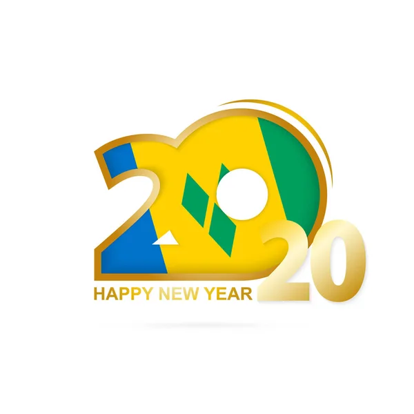 セントビンセントとグレナディーン諸島の旗パターンを持つ2020年. — ストックベクタ