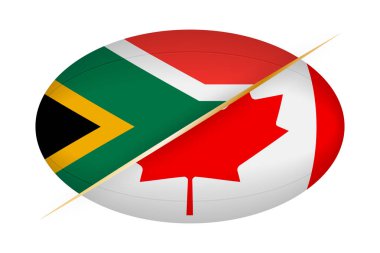 Güney Afrika vs Kanada, rugby turnuvası için kavram.