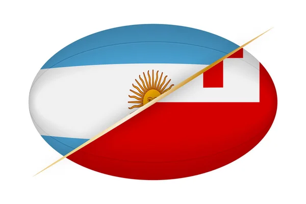 Αργεντινή εναντίον Τόνγκα, σχέδιο για τουρνουά ράγκμπι. — Διανυσματικό Αρχείο