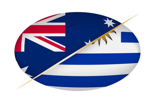 Australie contre Uruguay, concept de tournoi de rugby . — Image vectorielle