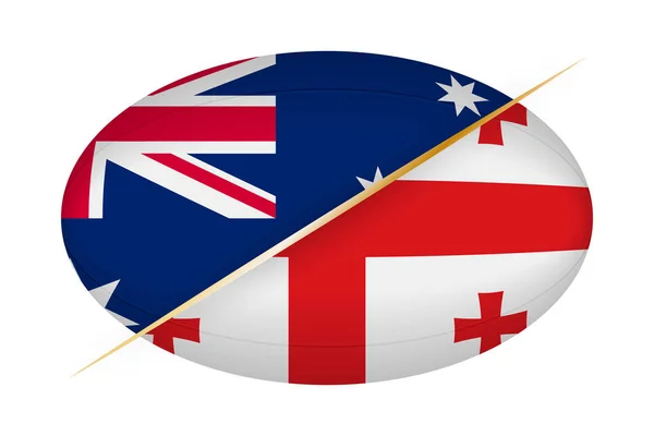 Australie contre Géorgie, concept de tournoi de rugby . — Image vectorielle