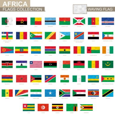 Afrika sallanan bayrak koleksiyonu. 