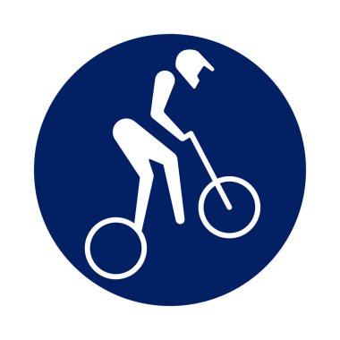 Yuvarlak Bmx Yarış pictogram, mavi daire yeni spor simgesi.