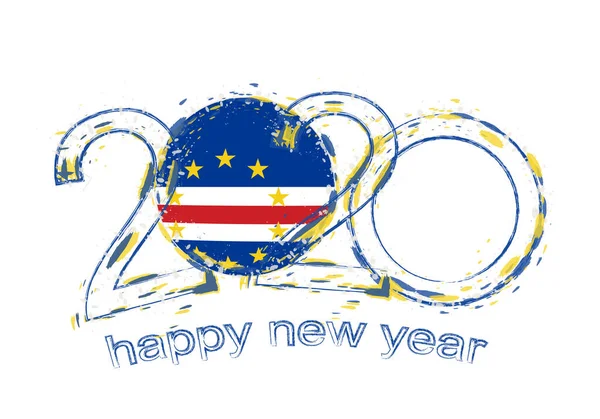 З новим 2020 роком з прапором Кабо-Верде. — стоковий вектор