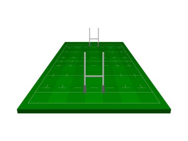Rugby kapısı, isometrik vektörlü rugby alanı.