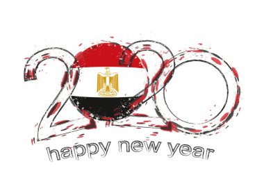 Mısır bayrağı ile Happy New 2020 Yıl