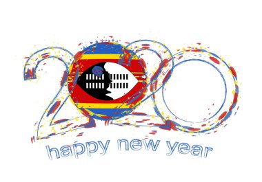 Mutlu Yeni 2020 Yıl Svaziland bayrağı ile
